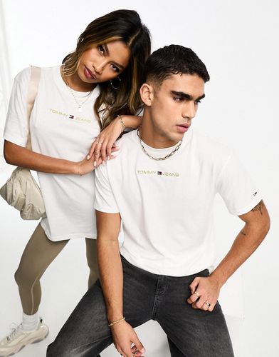 T-shirt unisexe classique à logo linéaire - /doré - Tommy Jeans - Modalova