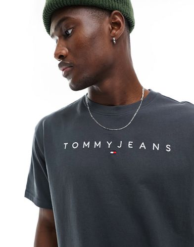 T-shirt classique à logo linéaire - Anthracite - Tommy Jeans - Modalova