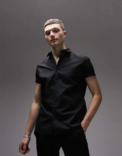 Chemise cintrée habillée à manches courtes - Topman - Modalova