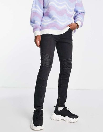 Jean skinny stretch style motard - Topman - Modalova