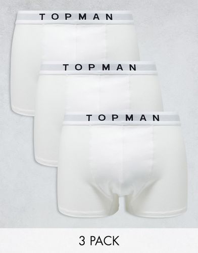 Lot de 3 boxers à taille blanche - Blanc - Topman - Modalova