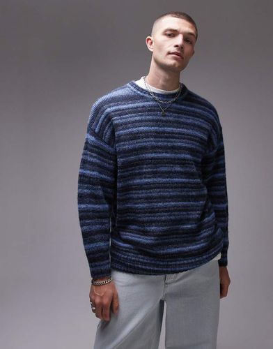 Pull décontracté duveteux à rayures - Topman - Modalova