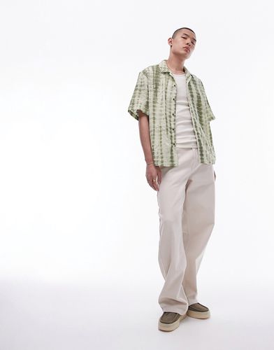 Pantalon ultra ample en sergé de coton - Écru - Topman - Modalova