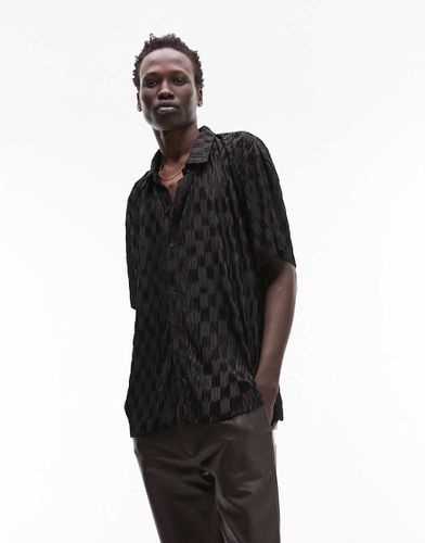 Polo oversize plissé en jacquard - Topman - Modalova