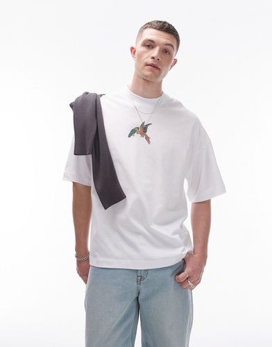 Premium - T-shirt ultra oversize avec imprimé perroquets devant et au dos - Topman - Modalova