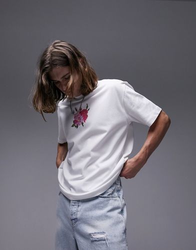 Premium - T-shirt oversize à imprimé fleuri style peinture - Topman - Modalova