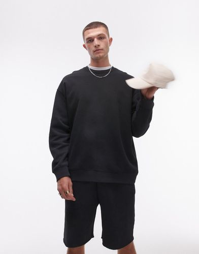 Sweat oversize - Noir délavé - Topman - Modalova