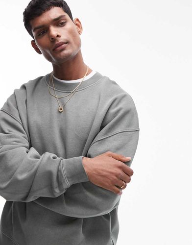 Sweat oversize - Sauge délavé - Topman - Modalova