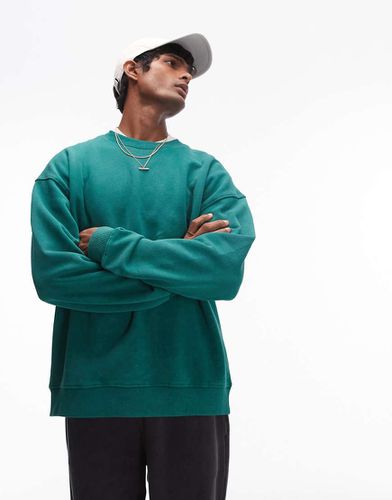 Sweat oversize - Vert délavé - Topman - Modalova