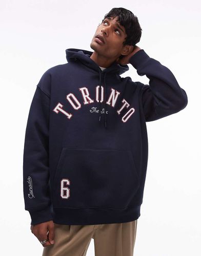 Sweat à capuche oversize avec inscription Toronto » brodée - Topman - Modalova