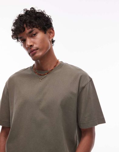 T-shirt dcontract - Kaki dlav - Topman - Modalova