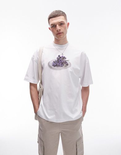 T-shirt oversize avec imprimé grappe de raisin - Topman - Modalova