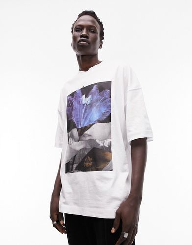 T-shirt ultra oversize à imprimé fleur pressée - Topman - Modalova