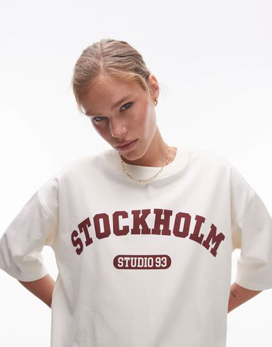 T-shirt à imprimé Stockholm - Écru - Topshop - Modalova