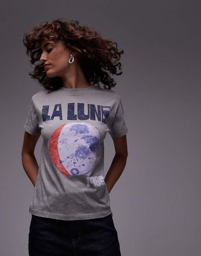 T-shirt cintré à imprimé La Lune graphique - Topshop - Modalova