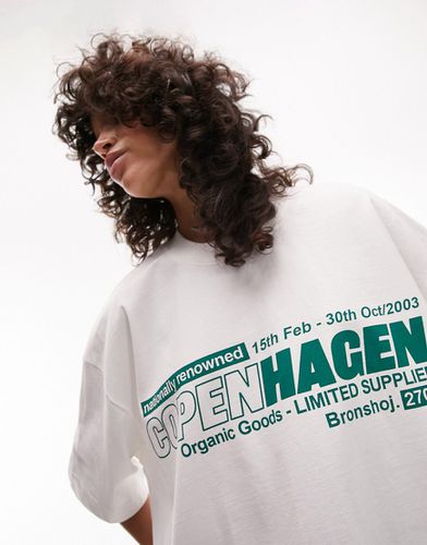 T-shirt extra-oversize de qualité supérieure à imprimé Copenhagen - Topshop - Modalova