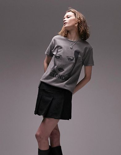 T-shirt effet rétréci à imprimé Blondie sous licence - Anthracite - Topshop - Modalova
