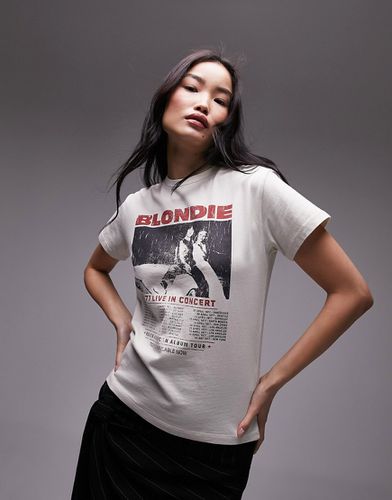 T-shirt effet rétréci à imprimé Blondie sous licence - Écru - Topshop - Modalova