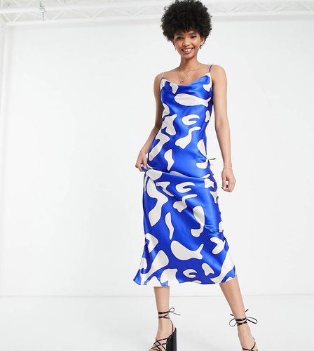 Robe nuisette longue à motif abstrait - Cobalt - Topshop Tall - Modalova