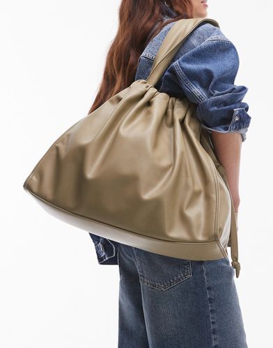 Thom - Tote bag oversize avec détail froncé - Sauge - Topshop - Modalova