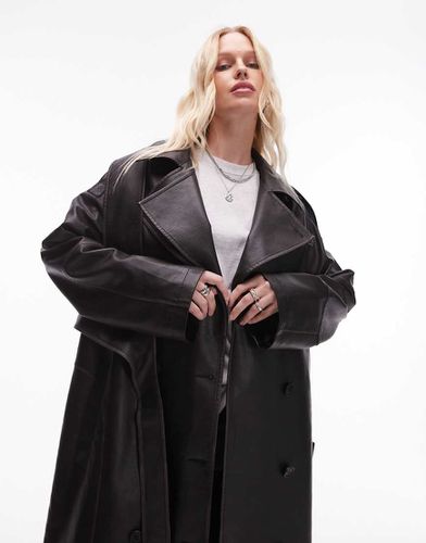 Trench-coat déstructuré en imitation cuir - Topshop - Modalova