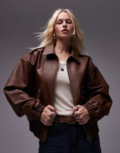 Bomber oversize en similicuir - Topshop - Modalova