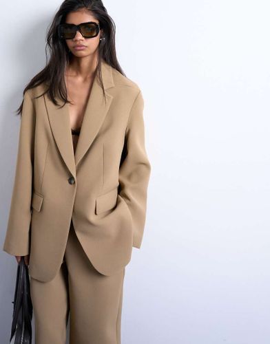 Blazer d'ensemble souple et oversize - Taupe - Topshop - Modalova