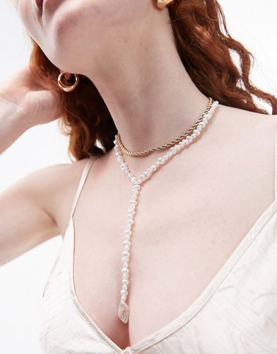 Collier multi rangs à perles fantaisie - Topshop - Modalova