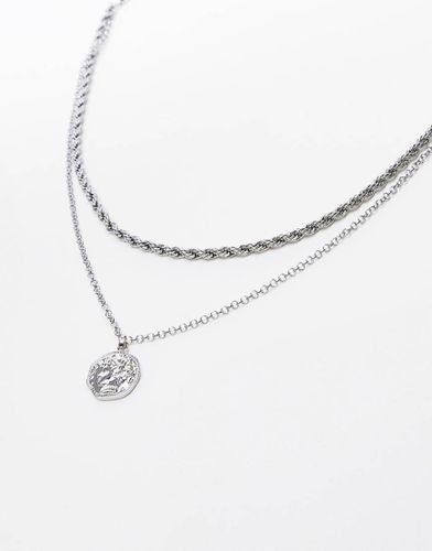 Collier multirang en maille torsadée avec pendentif pièce - Topshop - Modalova