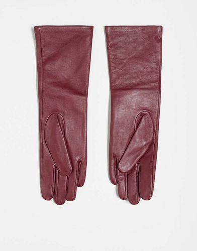 Gibson - Gants en cuir - Bordeaux - Topshop - Modalova