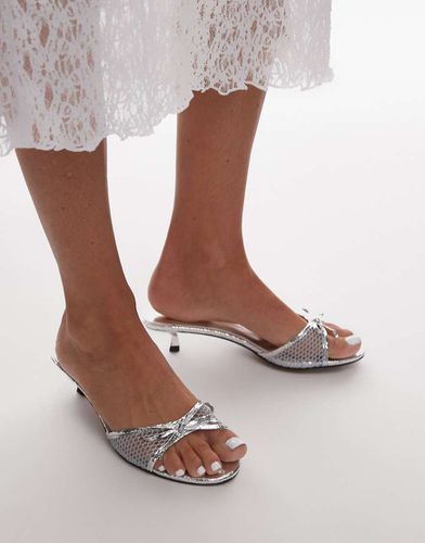 Imai - Mules en tulle à talon mi-haut et naud - Topshop - Modalova