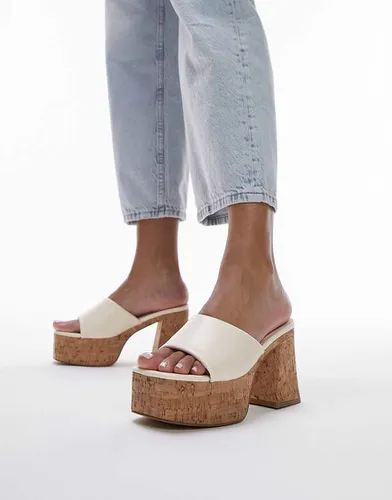 Isabelle - Mules avec semelle plateforme et talon en liège - cassé - Topshop - Modalova