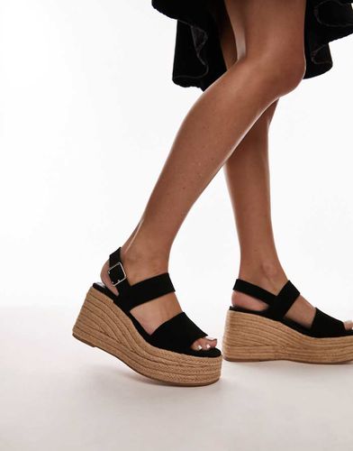 Jesse - Espadrilles compensées en deux parties en daim - Topshop - Modalova