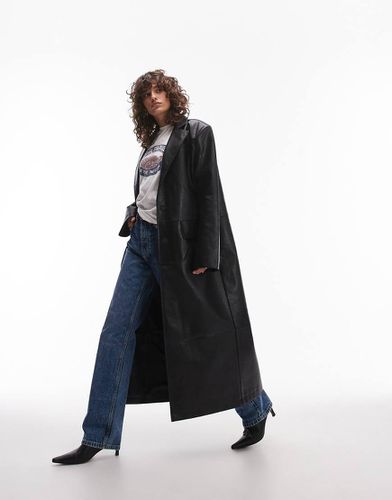 Manteau long en similicuir - Topshop - Modalova