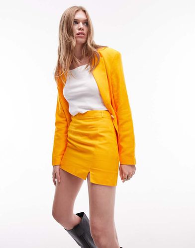 Mini-jupe en lin mélangé - Mangue - Topshop - Modalova