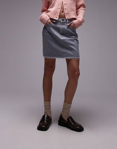 Mini-jupe ultra-courte en jean - tourterelle - Topshop - Modalova