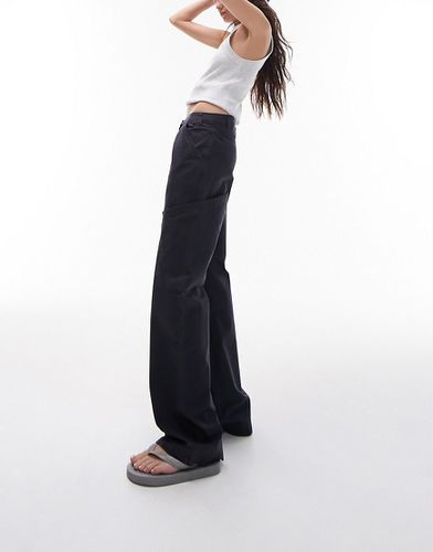 Pantalon cargo droit à taille basse avec poches oversize - clair - Topshop - Modalova