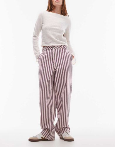 Pantalon droit à rayures - Topshop - Modalova