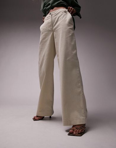Pantalon large en velours côtelé - Écru - Topshop - Modalova