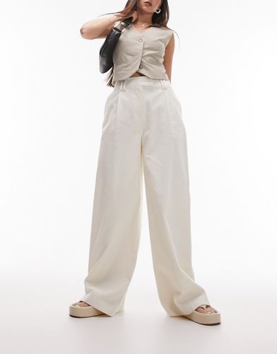 Pantalon large et ajusté en velours côtelé - Écru - Topshop - Modalova