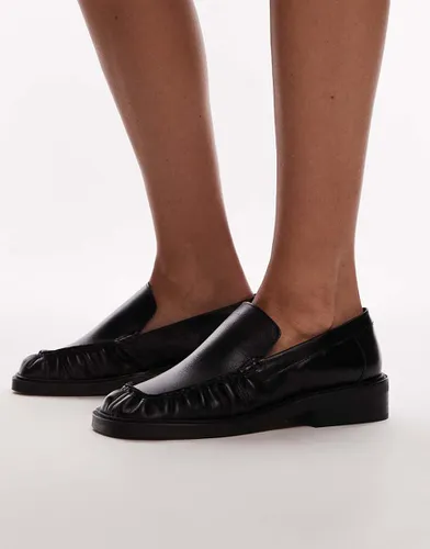 Premium - Clover - Mocassins en cuir avec détail froncé - Topshop - Modalova