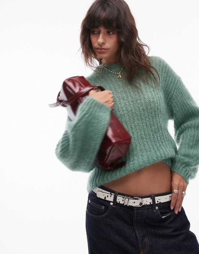 Pull côtelé en 70 % mohair de qualité supérieure - Topshop - Modalova