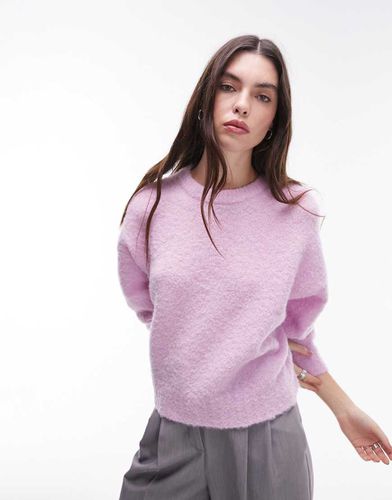 Pull coupe carrée en maille bouclée - Lilas - Topshop - Modalova