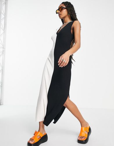 Robe en maille effet color block - Noir et - Topshop - Modalova