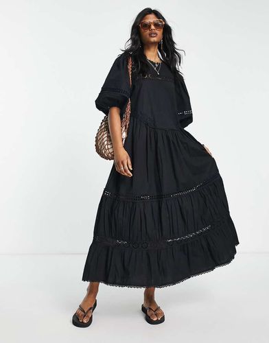 Robe longue oversize en broderie anglaise - Topshop - Modalova