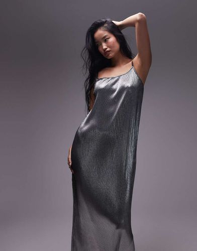 Robe longue plissée à fines bretelles - Topshop - Modalova