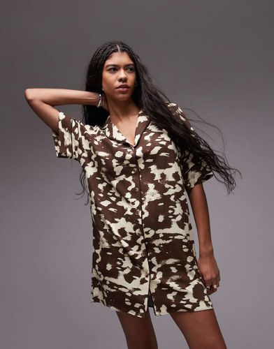 Souvenir - Robe chemise courte avec imprim vache abstrait - Topshop - Modalova