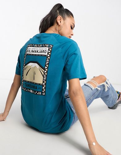 Faces - T-shirt coupe boyfriend avec imprimé Kilimanjaro au dos - Sarcelle - The North Face - Modalova