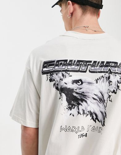 T-shirt décontracté avec imprimé aigle au dos - cassé - The Couture Club - Modalova