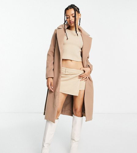 Petite - Chai - Manteau ceinturé élégant - Camel - Threadbare - Modalova